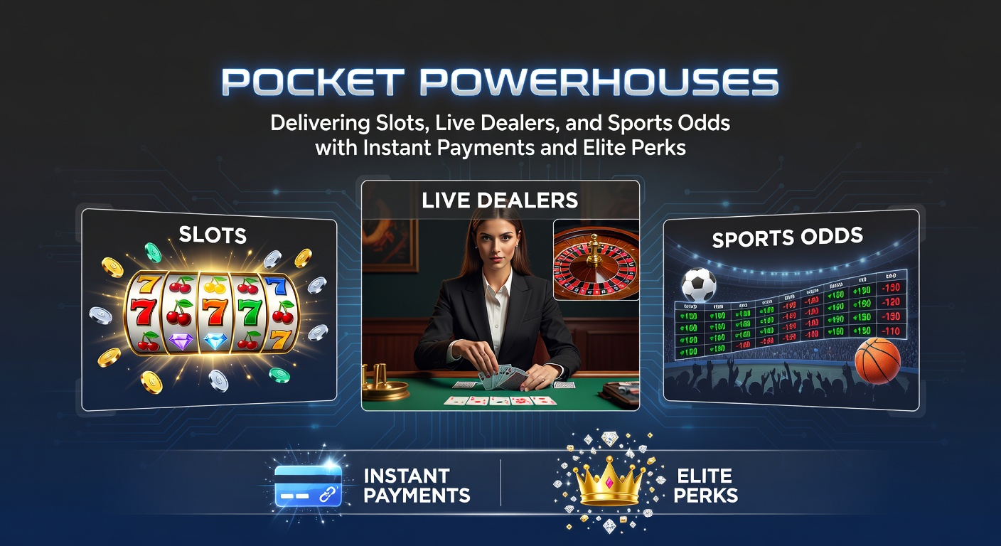 Dynamic mobile device screen showcasing vibrant slot machines, a live roulette table with a dealer, and scrolling sports betting odds
