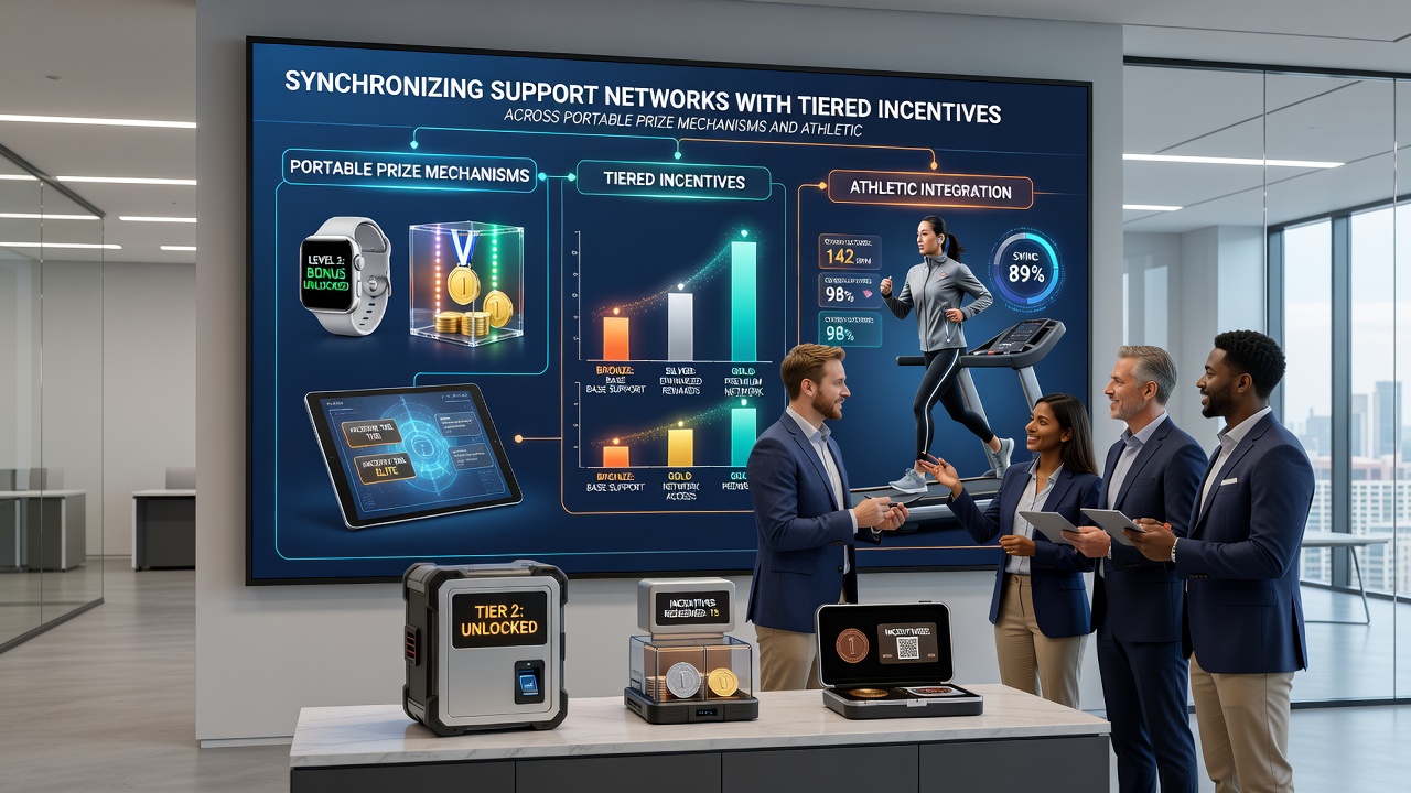Tiered incentives and support synchronization across mobile athletic and prize systems